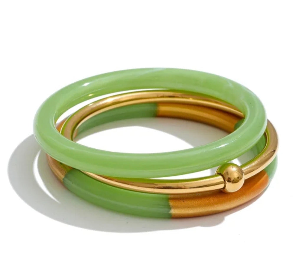 Jade Bangle Set (3 Piece)