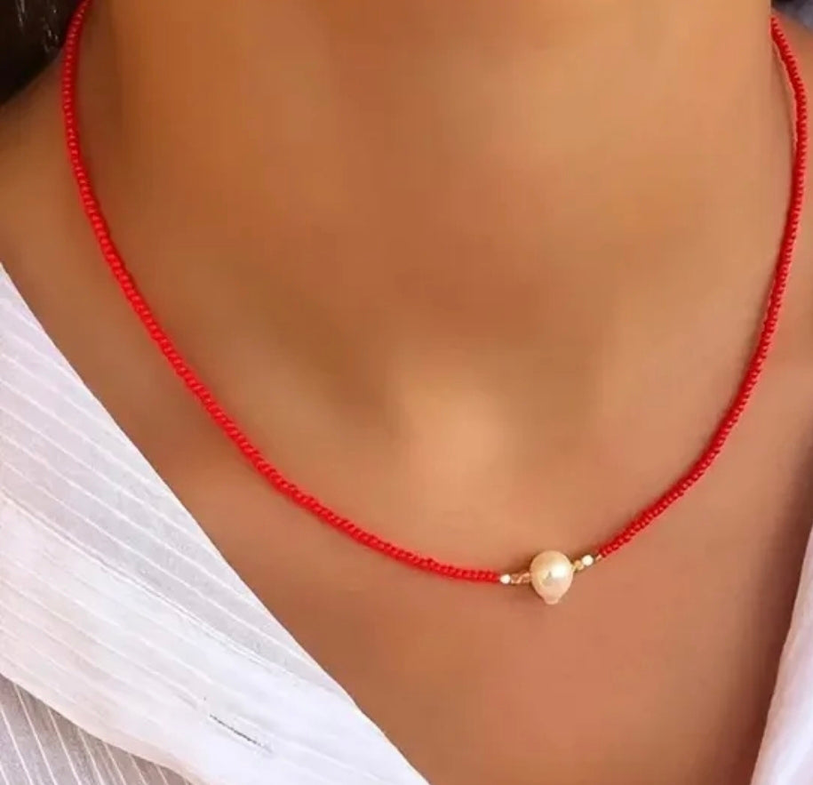 Flame beaded necklace