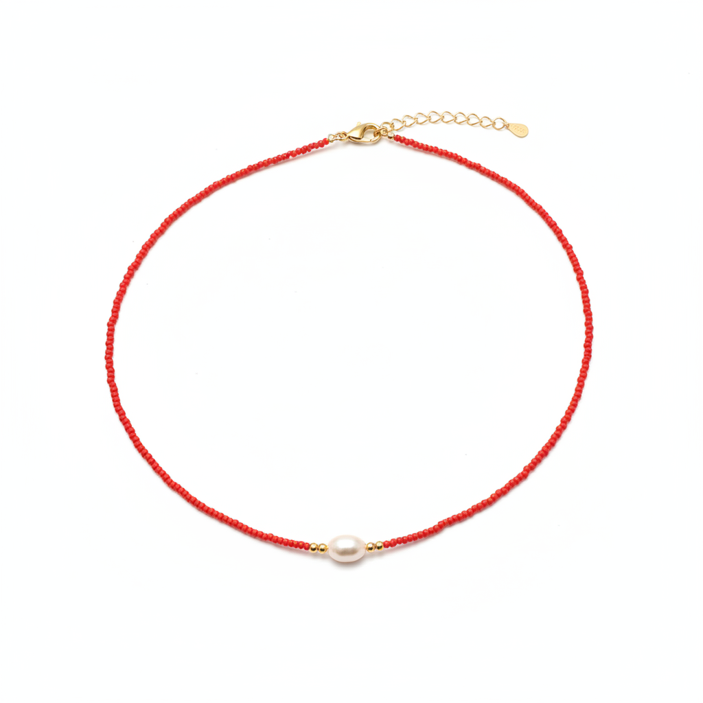 Flame beaded necklace