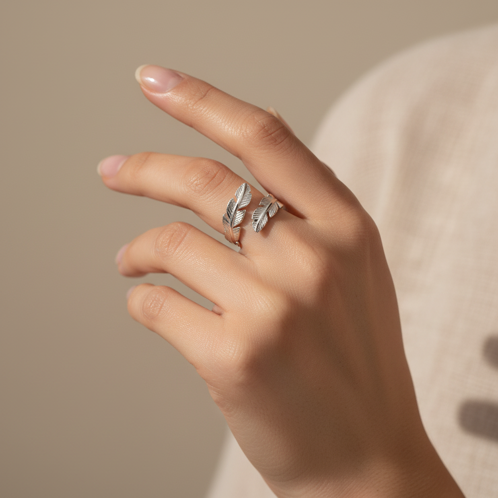 Silver Feather Ring