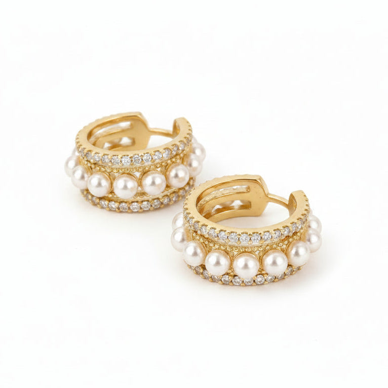 Starlight Pearl Hoops