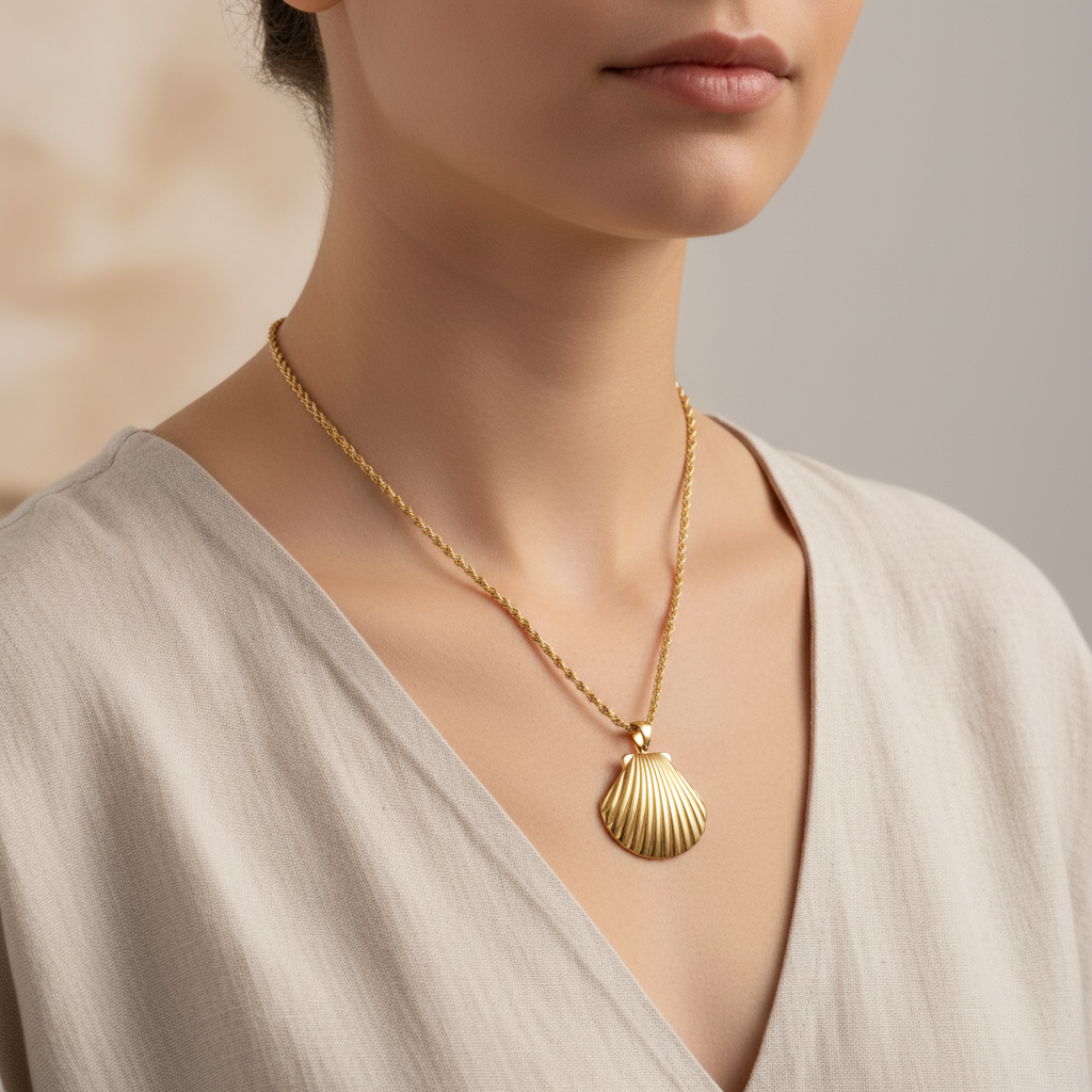 Gold Shell Pendant (£35)