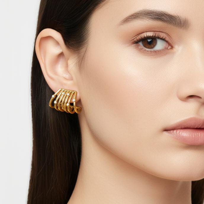 Diamonte Cuff Studs