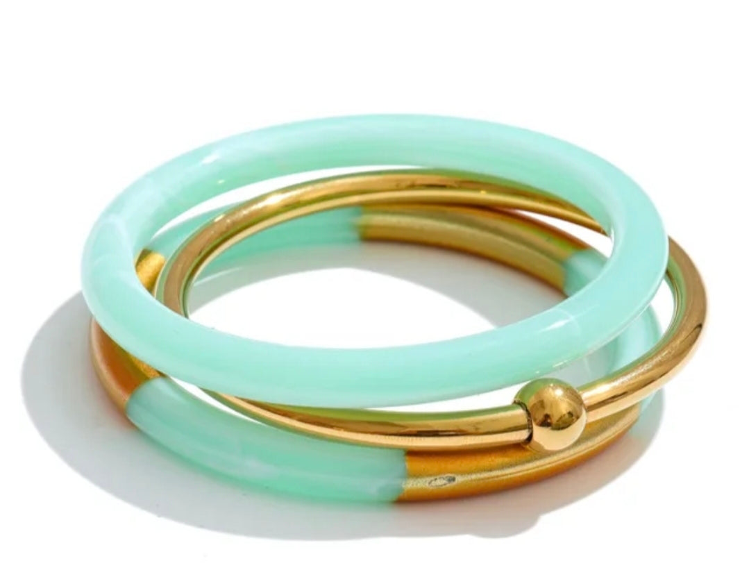 Aqua Bangle Set