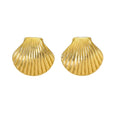 Shell Drop Gold Earrings