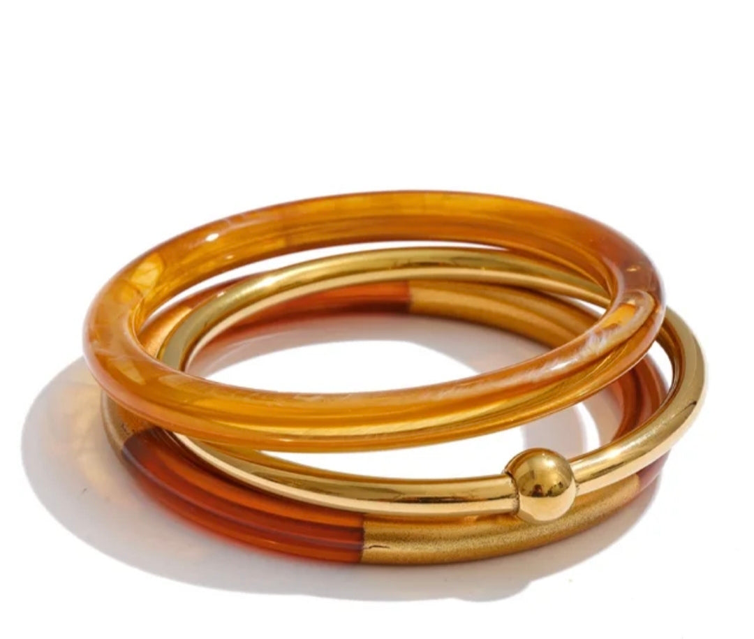 Amber Bangle Set (3 Piece)